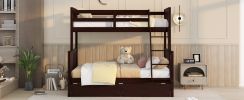 Twin-Over-Full Bunk Bed with Ladders and Two Storage Drawers(Espresso)( old sku:LT000165AAP)