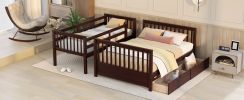 Twin-Over-Full Bunk Bed with Ladders and Two Storage Drawers(Espresso)( old sku:LT000165AAP)