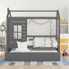 Twin Size House Bed Wood Bed with Twin Size Trundle