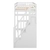 Twin Size Loft Bed with Storage Staircase and Built-in Desk