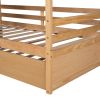 Twin Size House Bed Wood Bed with Twin Size Trundle