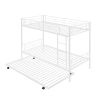 Twin-Over-Twin Metal Bunk Bed With Trundle,Can be Divided into two beds,No Box Spring needed