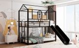 Twin Over Twin Metal Bunk Bed ,Metal Housebed With Slide