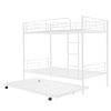 Twin-Over-Twin Metal Bunk Bed With Trundle,Can be Divided into two beds,No Box Spring needed