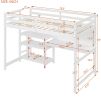 Twin Size Wooden Loft Bed with Shelves, Desk and Writing Board