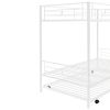 Twin-Over-Twin Metal Bunk Bed With Trundle,Can be Divided into two beds,No Box Spring needed