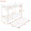 Twin-Over-Twin Metal Bunk Bed With Trundle,Can be Divided into two beds,No Box Spring needed