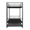 Twin-Over-Twin Metal Bunk Bed With Trundle,Can be Divided into two beds,No Box Spring needed