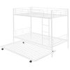 Twin-Over-Twin Metal Bunk Bed With Trundle,Can be Divided into two beds,No Box Spring needed