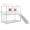 Twin Over Twin Metal Bunk Bed ,Metal Housebed With Slide