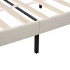 Queen Size Storage Bed Velvet Upholstered Platform Bed with a Big Drawer - Beige