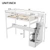Twin Size Loft Bed with Storage Staircase and Built-in Desk