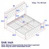 King Platform Bed Frame With High headboard, Velvet Upholstered Bed with Deep Tufted Buttons, Adjustable Colorful LED Light Decorative Headboard, Wide
