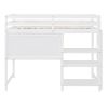 Twin Size Wooden Loft Bed with Shelves, Desk and Writing Board
