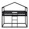 Twin Over Twin Bunk Bed Wood Bed with Tent
