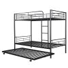 Twin-Over-Twin Metal Bunk Bed With Trundle,Can be Divided into two beds,No Box Spring needed
