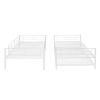 Twin-Over-Twin Metal Bunk Bed With Trundle,Can be Divided into two beds,No Box Spring needed