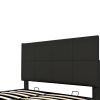 Full Size Tufted Upholstered Platform Bed with Hydraulic Storage System,PU Storage Bed with LED Lights and USB charger, Black